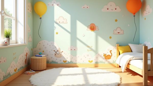 Transformer la chambre d'enfant avec du papier peint créatif